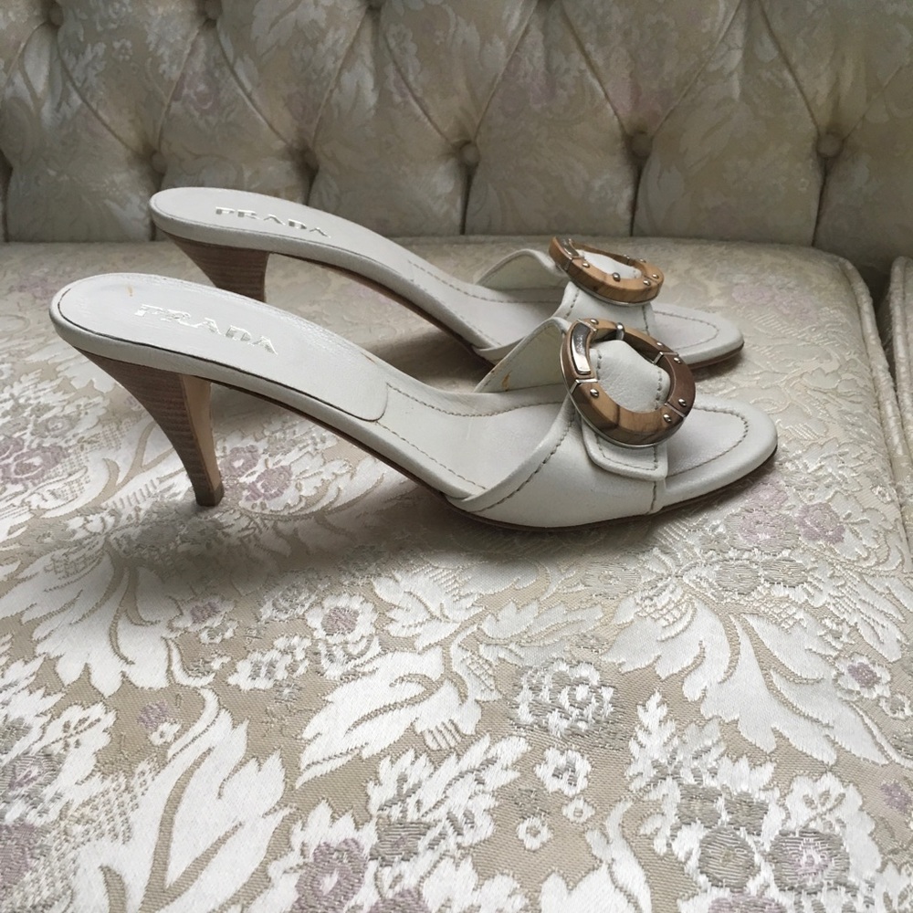 Authentic Prada Vintage Leather Sandals 7 M - Picture 6 of 10